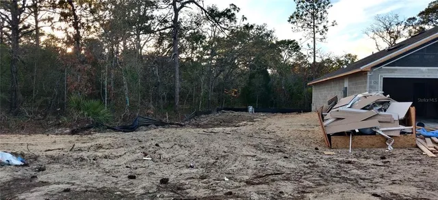 a backyard of a house with lots of green space
