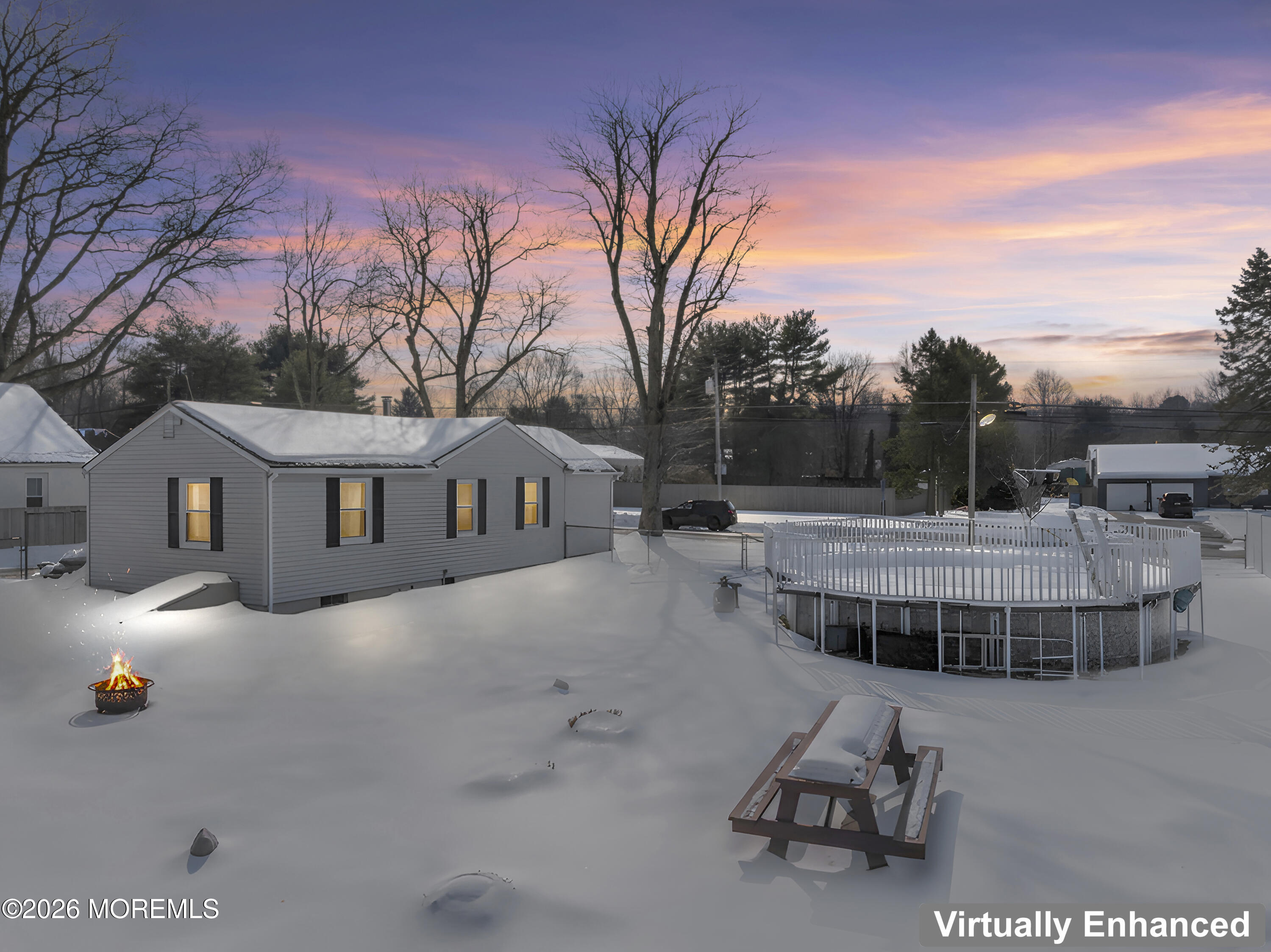 83 Chesterfield Jacobstown Road Wrightstown, NJ 08562 - Photo 34 of 52 a view of a house with a snow in the yard