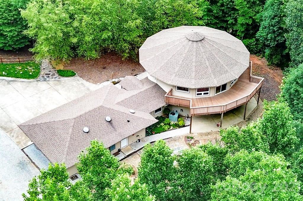 24 Juniper Lane Marion, NC 28752 - Photo 42 of 48 an aerial view of a house with garden space and trees