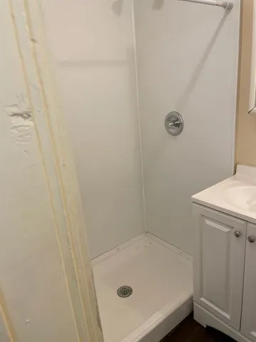 a bathroom with a tub