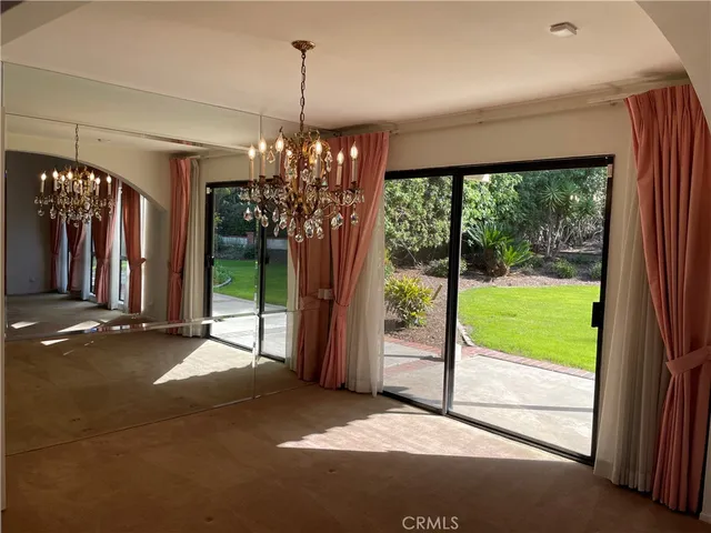 a view of an empty room with empty racks
