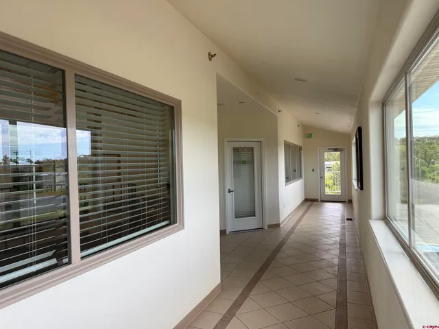 a front view of a building with street