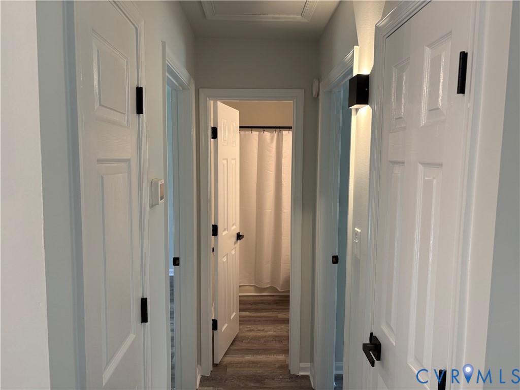 14002 Sunnybrook Road Petersburg, VA 23805 - Photo 10 of 21 Hallway featuring white paneled doors with black h
