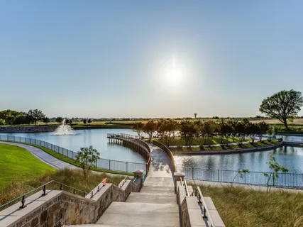 a view of a lake with houses