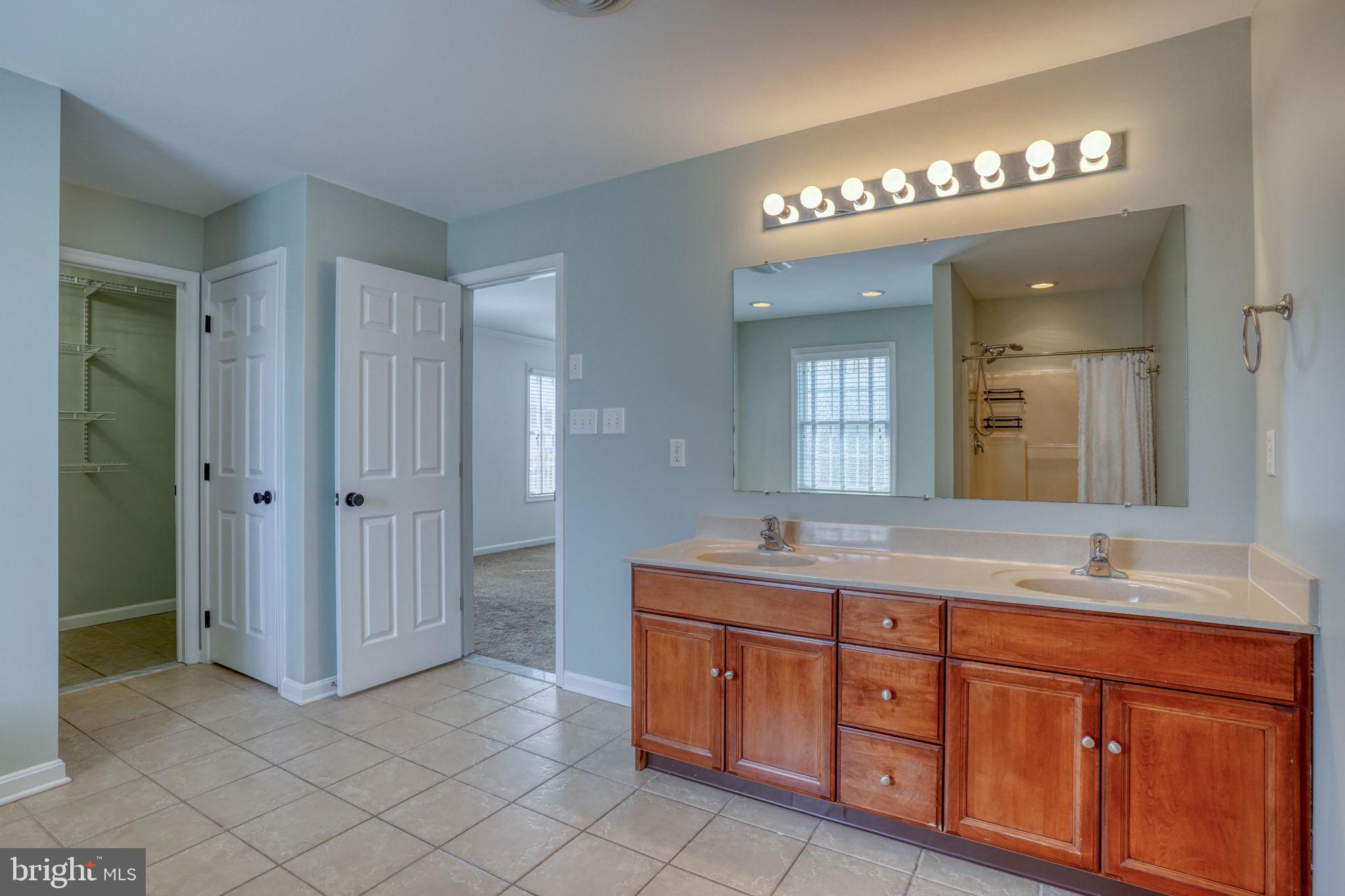 210 Grapevine Way Milford, DE 19963 - Photo 58 of 61 a spacious bathroom with a granite countertop double vanity sink a mirror and a