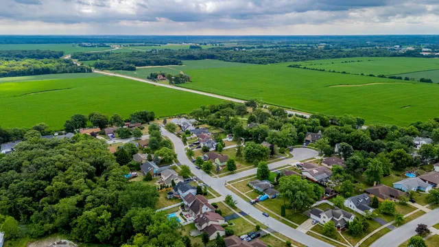 a view of a city with lots of trees