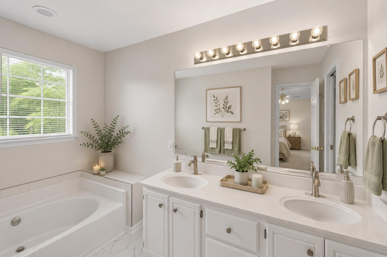 211 Spring Forest Circle Aiken, SC 29803 - Photo 21 of 36 a bathroom with a tub a sink and mirror