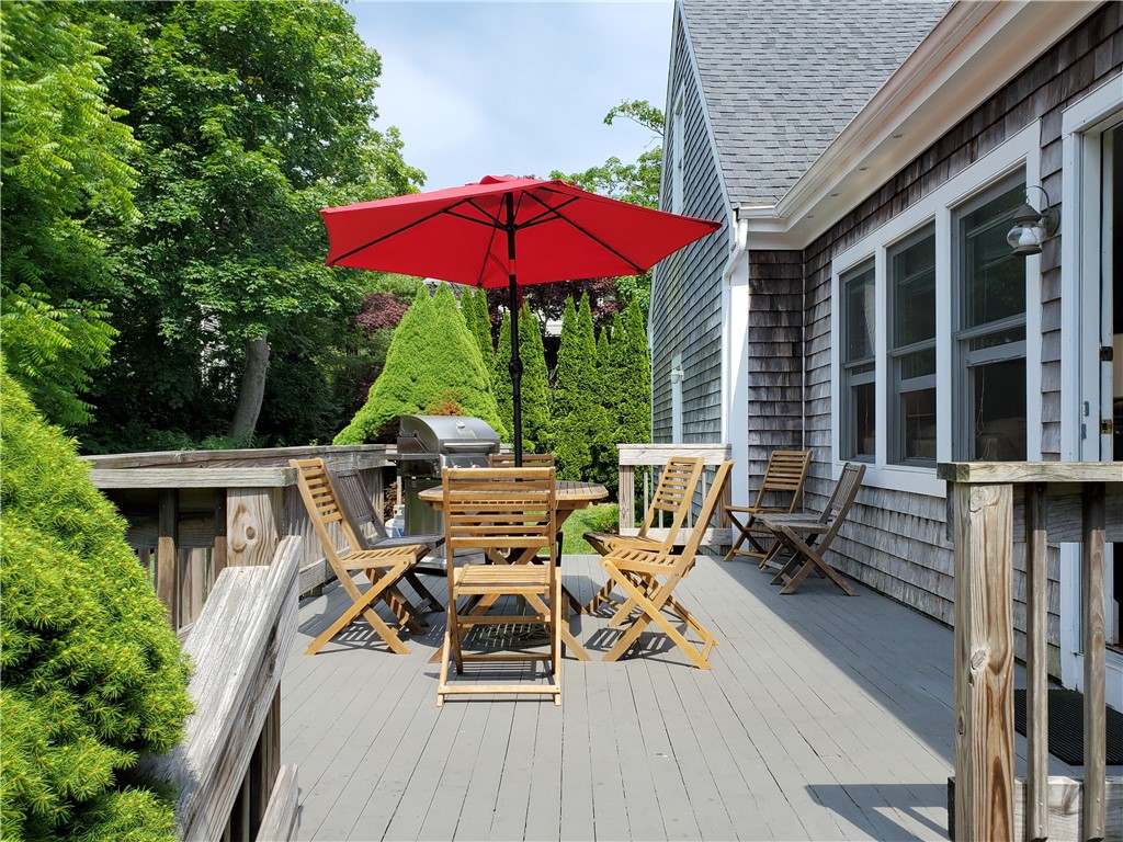 4 Key Court Newport, RI 02840 - Photo 44 of 49 Deck W Grill & Rear East view to back yard and Coggeshall