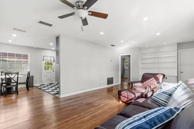 a living room with furniture