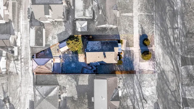 an aerial view of a house