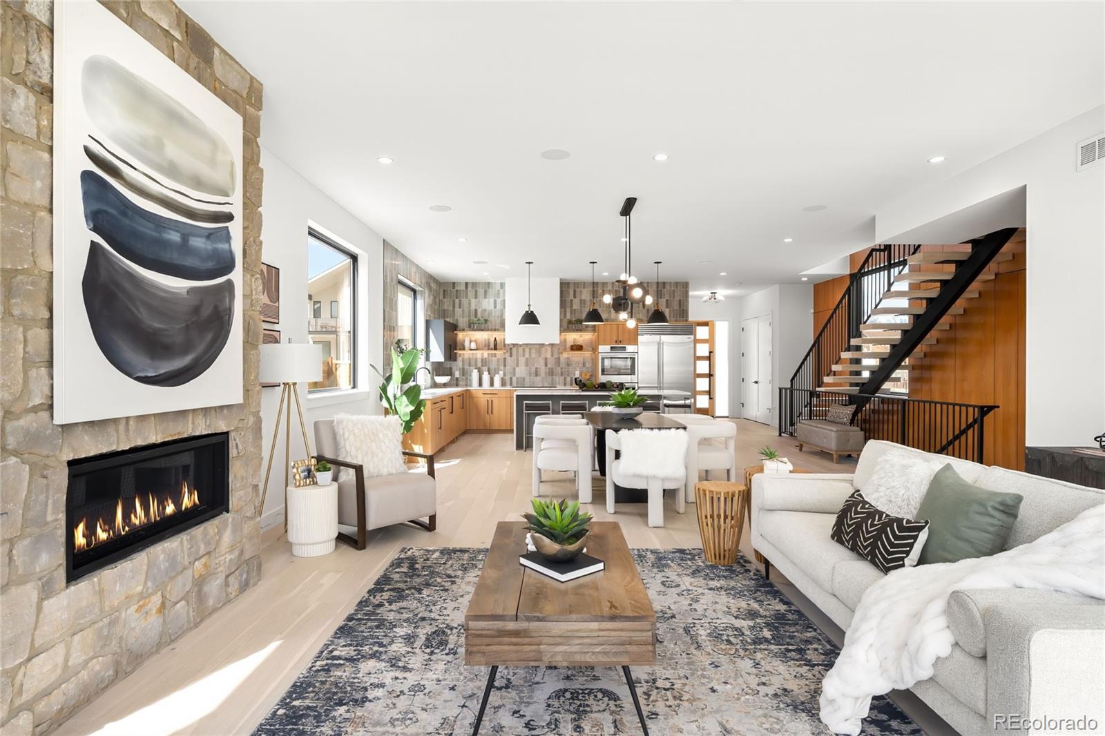 2170 Vine Avenue Boulder, CO 80304 - Photo 14 of 49 a living room with furniture fireplace and a fireplace