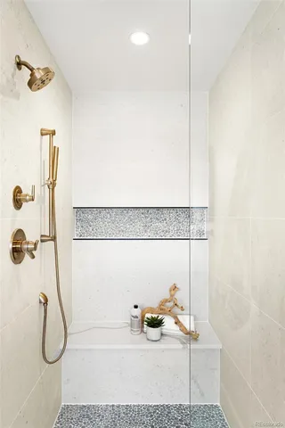 a bathroom with a shower