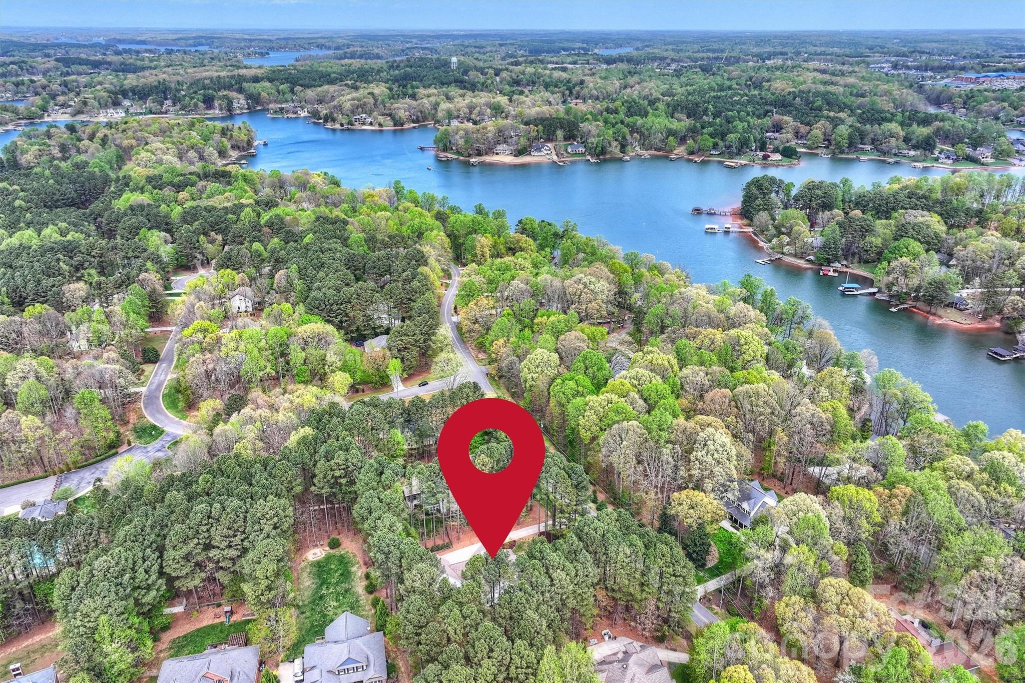271 Beaten Path Road Mooresville, NC 28117 - Photo 3 of 47 an aerial view of a house with a yard and lake view