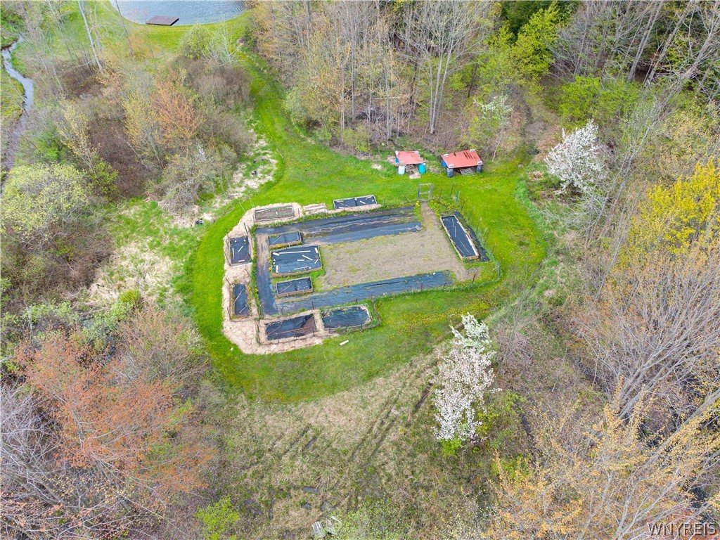 311 Ortner Road Bennington, NY 14040 - Photo 49 of 50 Drone imagine of mature gardens throughout propert