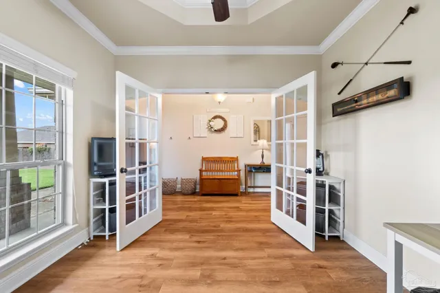 a very nice looking room with a large window