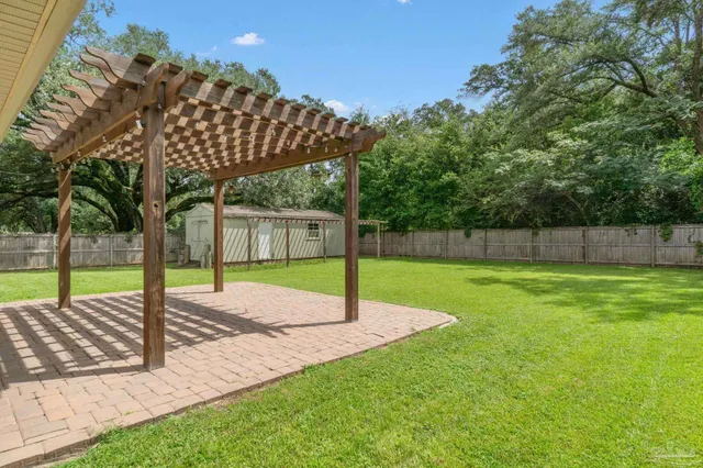 a view of a park with a slide
