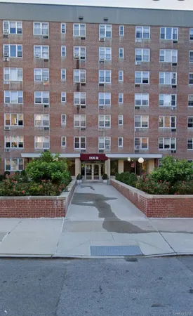 a front view of a building