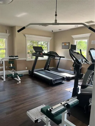 a room with gym equipment