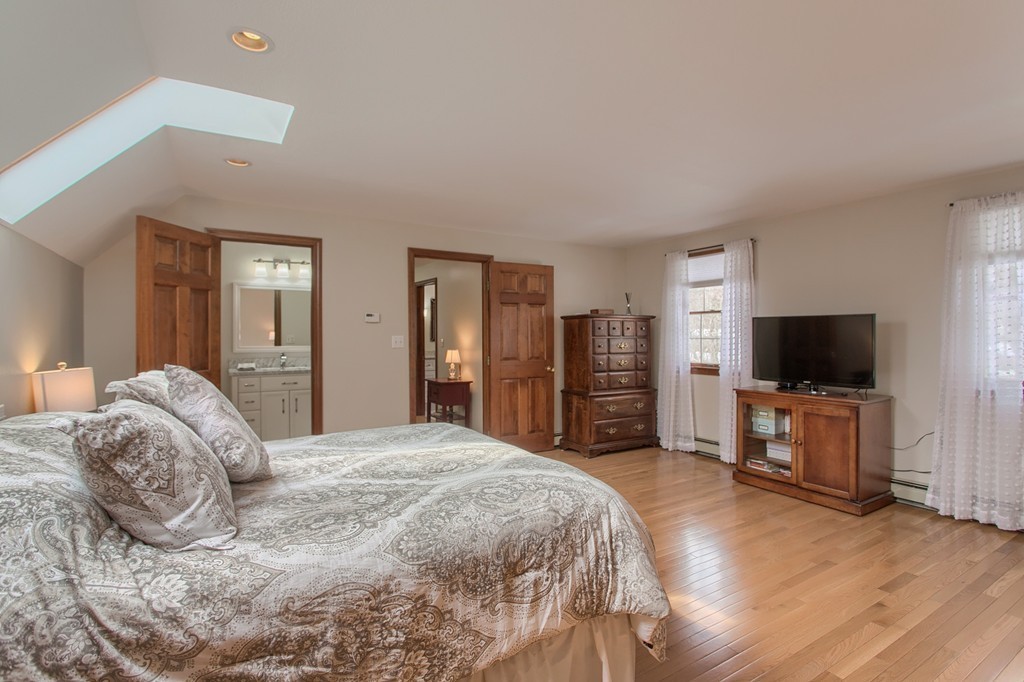 27 Ledge Road Chelmsford, MA 01863 - Photo 18 of 30 a bedroom with a bed and a flat tv screen on wall