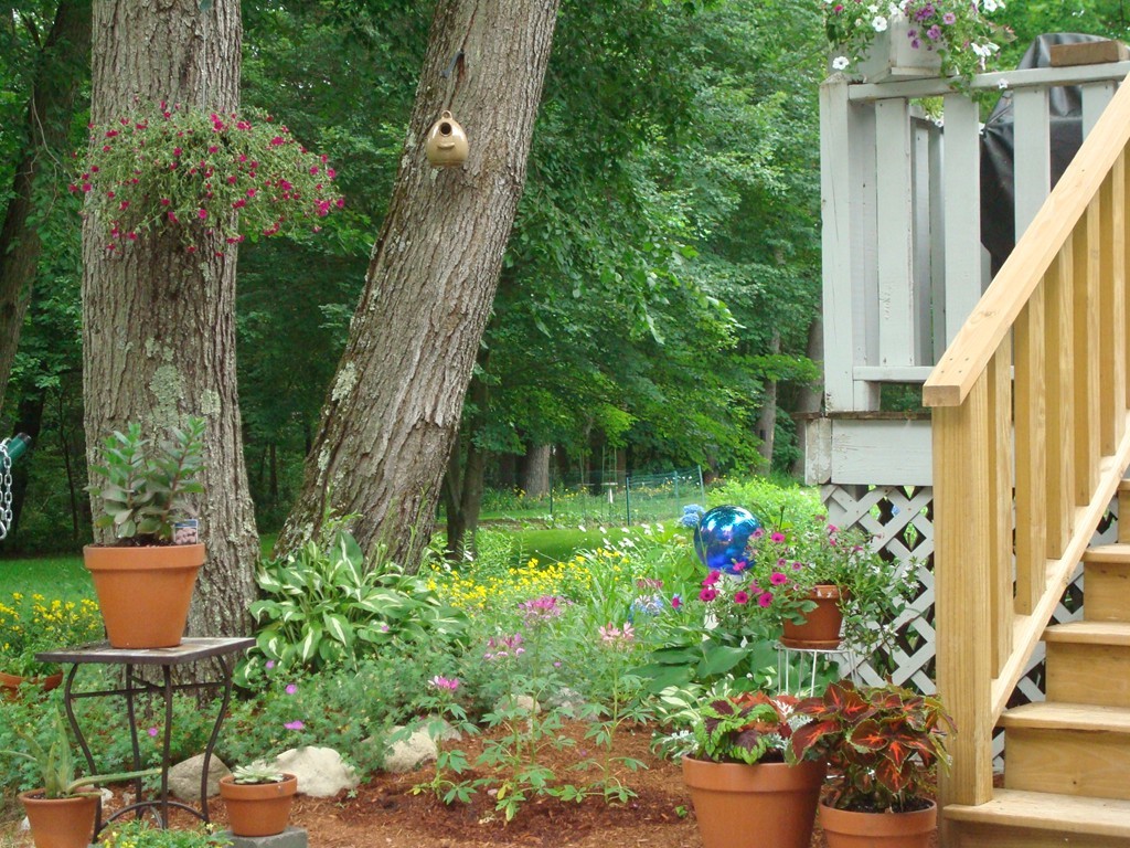 27 Ledge Road Chelmsford, MA 01863 - Photo 27 of 30 a front view of a house with a yard and fountain in middle