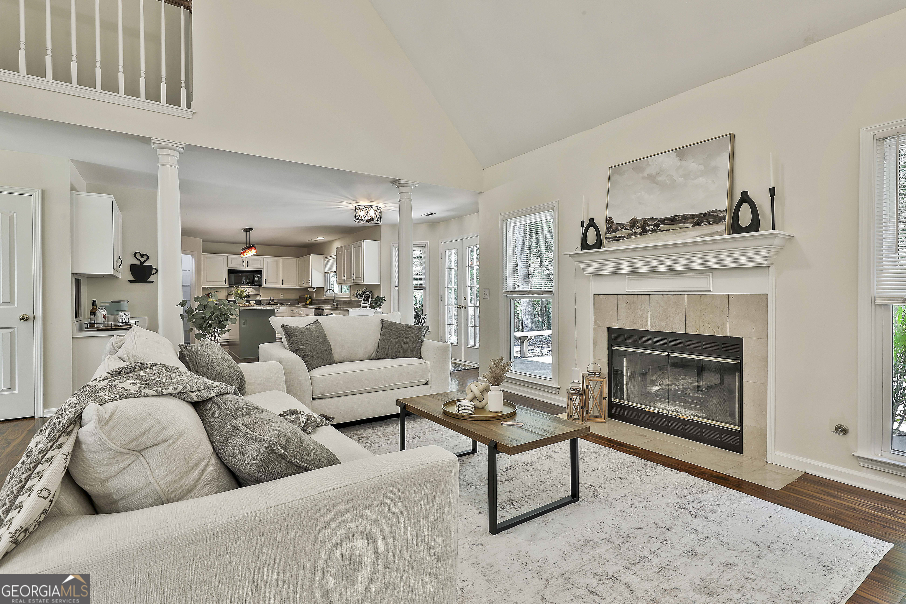 244 Terrane Ridge Peachtree City, GA 30269 - Photo 9 of 44 a living room with furniture and a fireplace