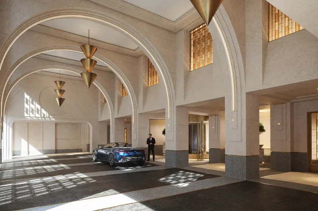 a view of a city with tall buildings