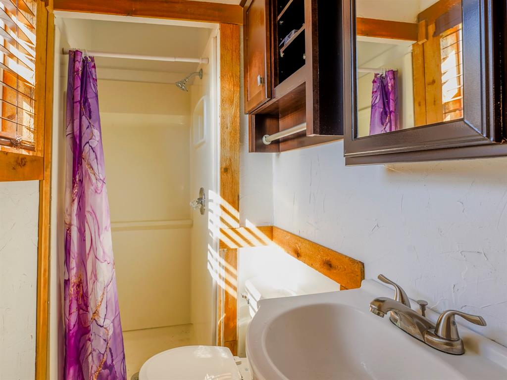 422 Washington Street Grapevine, TX 76051 - Photo 5 of 16 a bathroom with a sink and mirror with bathtub