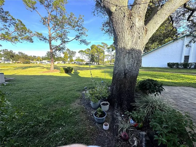 a view of a lake with a big yard