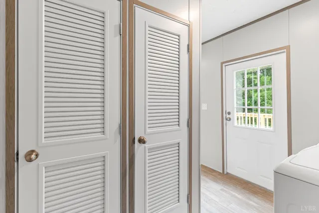 a view of a bedroom with a window