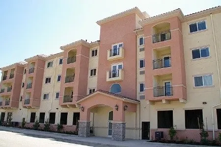 a view of a building with a lot of windows