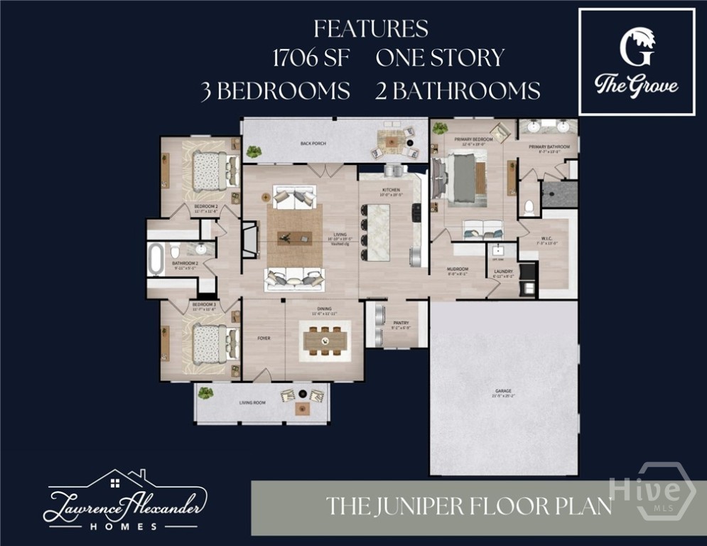 31 Grove Hollow Road Rincon, GA 31326 - Photo 2 of 20 THE JUNIPER PLAN BY LAWRENCE ALEXANDER HOMES.