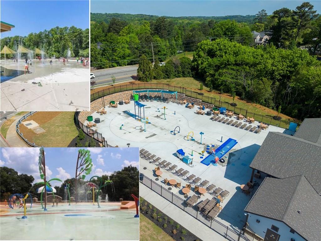 6204 Oakdale Ridge Court Southeast Mableton, GA 30126 - Photo 42 of 48 an aerial view of a house with a swimming pool outdoor seating and yard