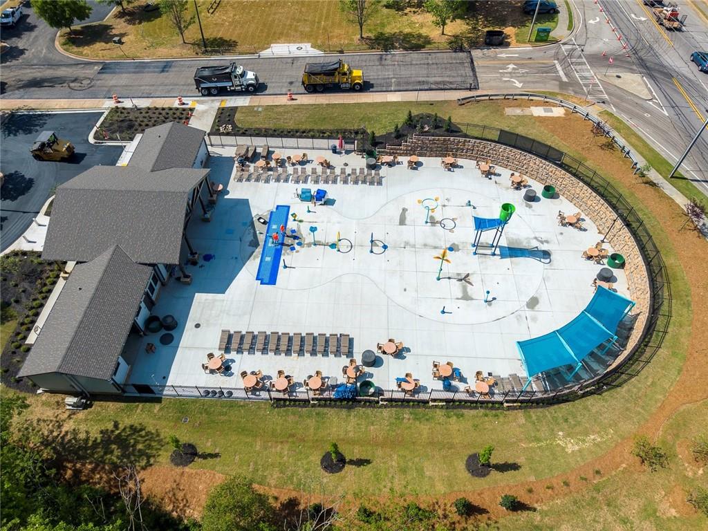 6204 Oakdale Ridge Court Southeast Mableton, GA 30126 - Photo 44 of 48 an aerial view of a house with a swimming pool