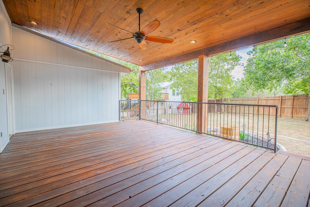 2181 Goat Creek Road Kerrville, TX 78028 - Photo 17 of 25 a view of a wooden deck