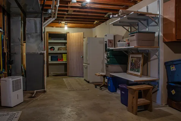 a view of storage and utility room