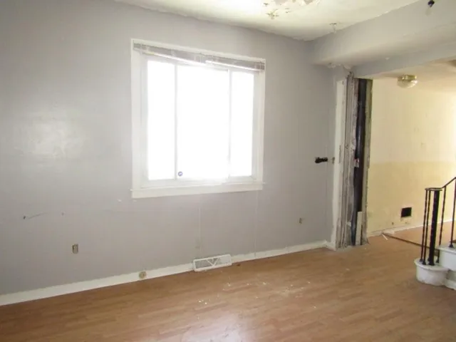 an empty room with a window