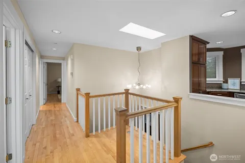 a view of hallway with stairs