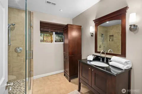 a bathroom with a shower