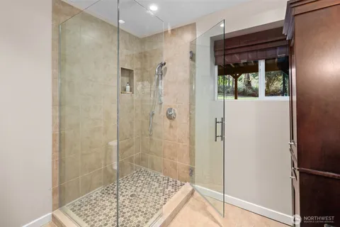 a workspace with furniture and window