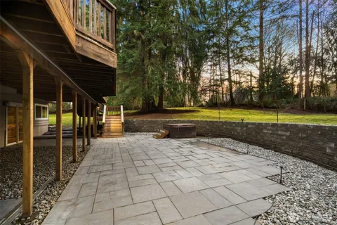 a view of a tree in a yard