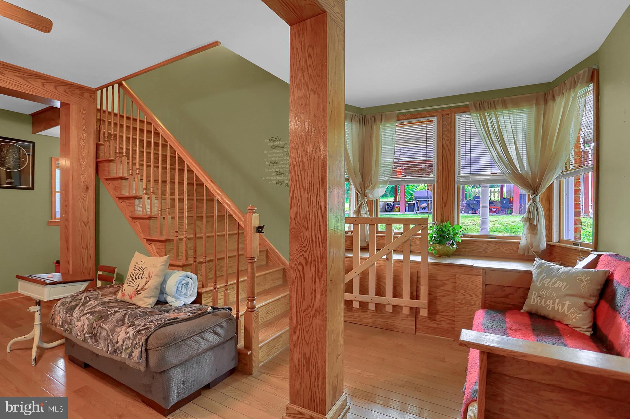 11026 Welsh Run Road Greencastle, PA 17225 - Photo 24 of 59 Wooden staircase and bay window