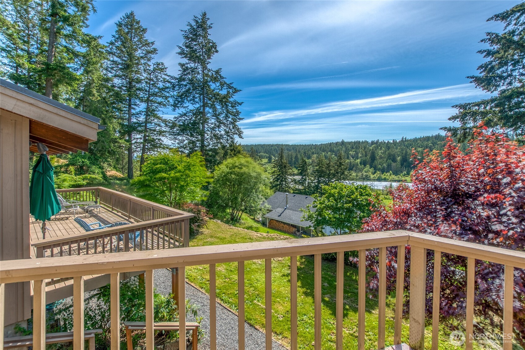 402 Cayou Valley Road Orcas Island, WA 98245 - Photo 12 of 40 a view of a balcony with wooden floor