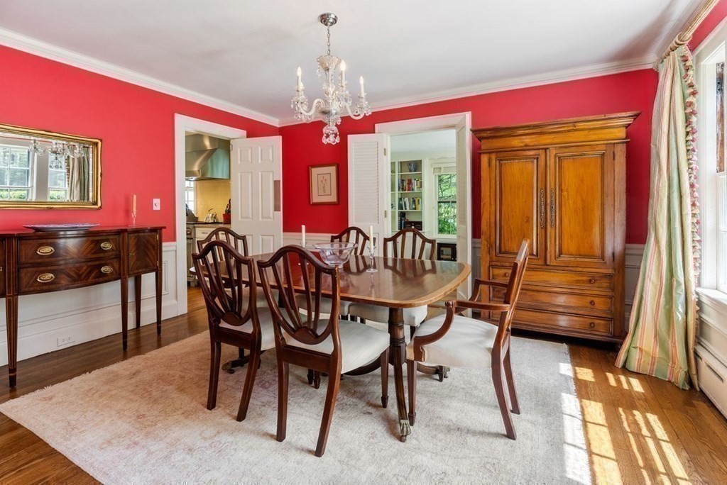 120 Forest Street Wellesley, MA 02481 - Photo 3 of 24 a view of a dining room with furniture and chandelier
