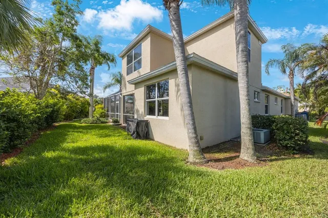 aerial view of a house with outdoor space