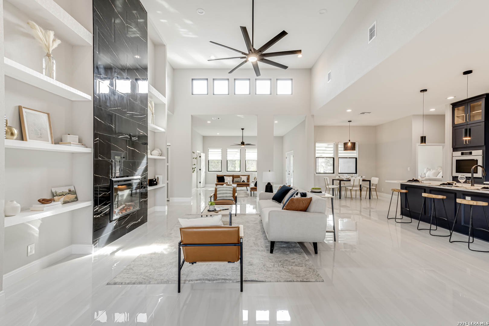 643 Mystic Parkway Spring Branch, TX 78070 - Photo 4 of 46 a living room with furniture and a kitchen view