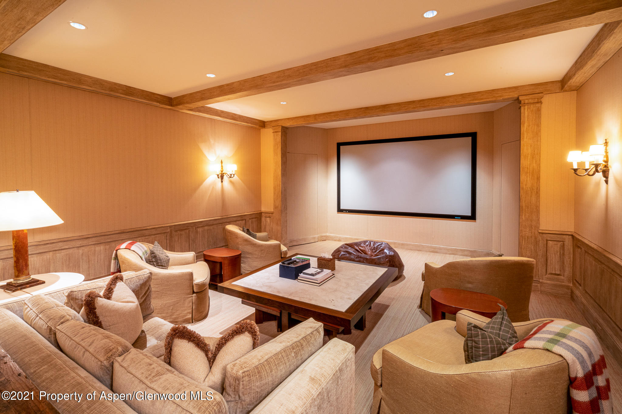 2137 Red Mountain Road Aspen, CO 81612 - Photo 50 of 59 a living room with furniture and a flat screen tv