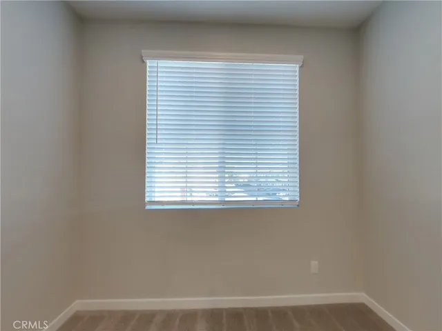 a view of a small space with a window