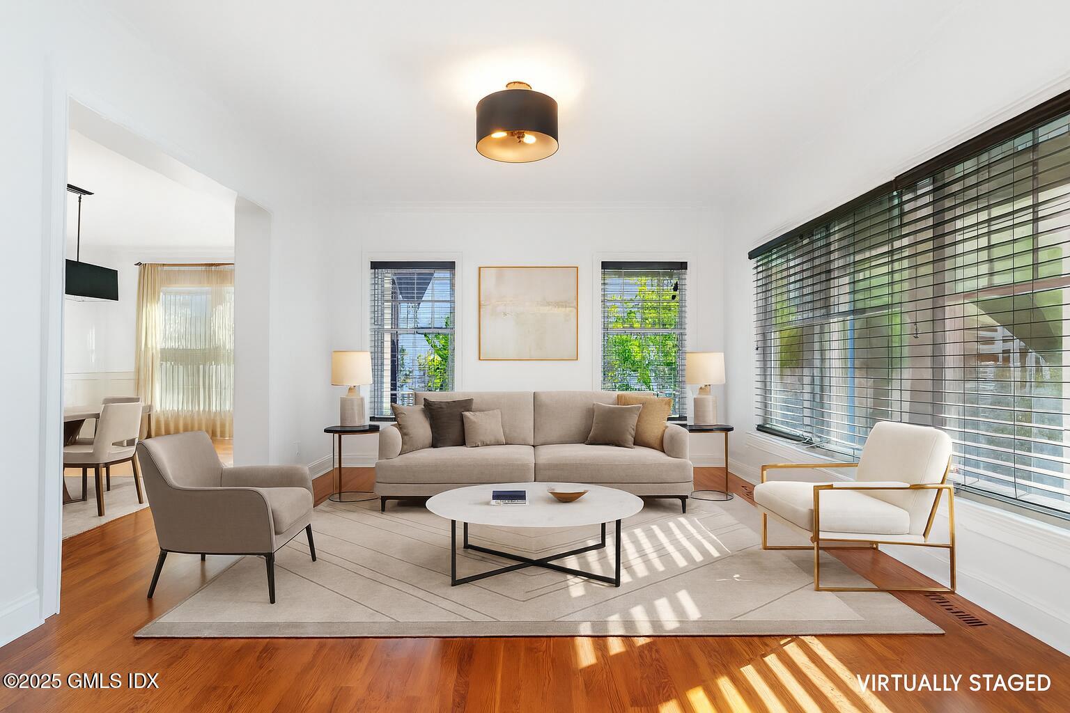 348 Sound Beach Avenue Old Greenwich, CT 06870 - Photo 4 of 61 VIRTUALLY STAGED Living Room