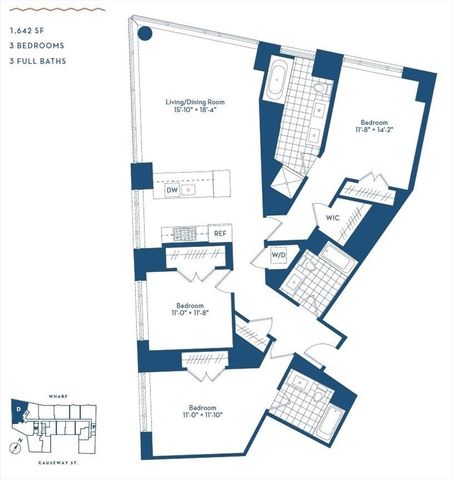 $2,124,000 | 100 Lovejoy Wharf, Unit 8D, Boston, MA 02114