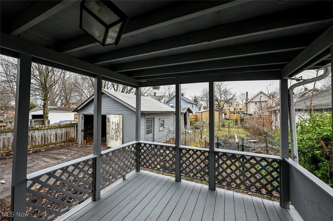 667 Elma Street Akron, OH 44310 - Photo 8 of 42 Deck featuring an outdoor structure and a residential view
